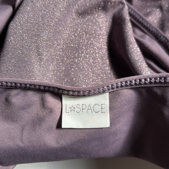 L*Space Swim Baewatch Cross-back, One-piece Swimsuit in Mauve w/ Gold Shimmer - Picture 16 of 16